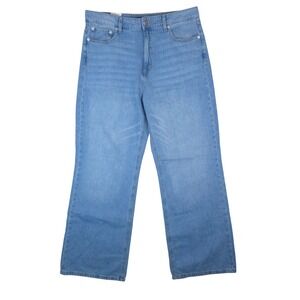 Aeropostale Jeans Womens 14 (36x33) Blue High Rise Wide Leg 100% Cotton‎ 90s New